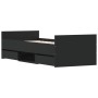 Bed frame with black headboard and footboard 75x190 cm by , Beds and slatted bases - Ref: Foro24-3203818, Price: 134,13 €, Di...