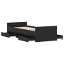 Bed frame with black headboard and footboard 75x190 cm by , Beds and slatted bases - Ref: Foro24-3203818, Price: 134,13 €, Di...