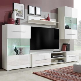5-piece living room furniture set with white LED lighting by vidaXL, TV Furniture - Ref: Foro24-243863, Price: 393,47 €, Disc...