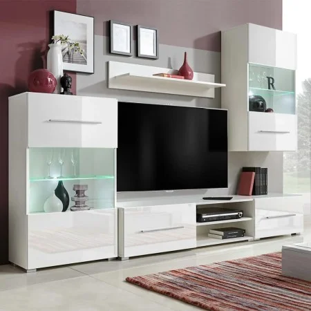 5-teiliges Wohnzimmermöbel-Set mit weißer LED-Beleuchtung von vidaXL, TV-Möbel - Ref: Foro24-243863, Preis: 386,67 €, Rabatt: %