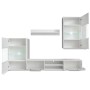 5-teiliges Wohnzimmermöbel-Set mit weißer LED-Beleuchtung von vidaXL, TV-Möbel - Ref: Foro24-243863, Preis: 393,47 €, Rabatt: %
