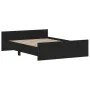 Bed frame with headboard and footboard black 140x190 cm by , Beds and slatted bases - Ref: Foro24-3203783, Price: 156,40 €, D...