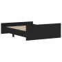 Bed frame with headboard and footboard black 140x190 cm by , Beds and slatted bases - Ref: Foro24-3203783, Price: 156,40 €, D...