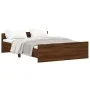 Bed frame with brown oak headboard and footboard 140x190 cm by , Beds and slatted bases - Ref: Foro24-3203788, Price: 147,28 ...
