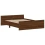 Bed frame with brown oak headboard and footboard 140x190 cm by , Beds and slatted bases - Ref: Foro24-3203788, Price: 147,28 ...