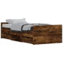 Estructura de cama con cabecero piecero roble ahumado 90x200cm de , Camas y somieres - Ref: Foro24-3203807, Precio: 212,78 €,...