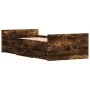 Bed frame with smoked oak headboard and footboard 90x200cm by , Beds and slatted bases - Ref: Foro24-3203807, Price: 212,77 €...