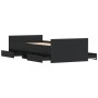 Bed frame with black headboard and footboard 100x200cm by , Beds and slatted bases - Ref: Foro24-3203797, Price: 229,50 €, Di...