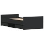 Bed frame with black headboard and footboard 100x200cm by , Beds and slatted bases - Ref: Foro24-3203797, Price: 229,50 €, Di...