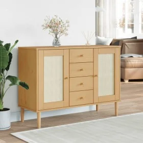 SENJA Sideboard Rattanoptik braunes Kiefernholz 112x40x80 cm von , Sideboards - Ref: Foro24-358025, Preis: 143,07 €, Rabatt: %