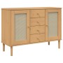 SENJA sideboard rattan look brown pine wood 112x40x80 cm by , Sideboards - Ref: Foro24-358025, Price: 144,64 €, Discount: %