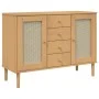 SENJA sideboard rattan look brown pine wood 112x40x80 cm by , Sideboards - Ref: Foro24-358025, Price: 143,07 €, Discount: %