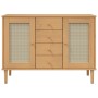 SENJA sideboard rattan look brown pine wood 112x40x80 cm by , Sideboards - Ref: Foro24-358025, Price: 144,64 €, Discount: %