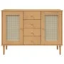 SENJA sideboard rattan look brown pine wood 112x40x80 cm by , Sideboards - Ref: Foro24-358025, Price: 143,07 €, Discount: %