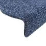 Alfombrilla de escaleras 15 uds tela punzonada 65x21x4 cm azul de vidaXL, Alfombrillas para escalones - Ref: Foro24-132701, P...