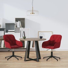 Sillas de comedor giratorias 2 unidades terciopelo rojo tinto Sillas de comedor giratorias 2 unidades terciopelo rojo tinto
