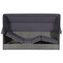 Gartenbett mit Markise 205 x 62 cm, graues synthetisches Rattan von vidaXL, Liegen - Ref: Foro24-43962, Preis: 262,78 €, Raba...