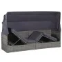 Cama de jardín con toldo 205x62 cm ratán sintético gris de vidaXL, Tumbonas - Ref: Foro24-43962, Precio: 259,34 €, Descuento: %