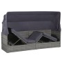 Gartenbett mit Markise 205 x 62 cm, graues synthetisches Rattan von vidaXL, Liegen - Ref: Foro24-43962, Preis: 262,78 €, Raba...