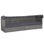 Cama de jardín con toldo 205x62 cm ratán sintético gris de vidaXL, Tumbonas - Ref: Foro24-43962, Precio: 259,34 €, Descuento: %