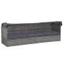 Garden bed with awning 205x62 cm gray synthetic rattan by vidaXL, Loungers - Ref: Foro24-43962, Price: 262,00 €, Discount: %
