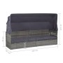 Garden bed with awning 205x62 cm gray synthetic rattan by vidaXL, Loungers - Ref: Foro24-43962, Price: 262,00 €, Discount: %