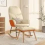 Rocking chair with footrest in cream white fabric by vidaXL, Rocking chairs - Ref: Foro24-3097403, Price: 149,54 €, Discount: %