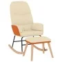 Rocking chair with footrest in cream white fabric by vidaXL, Rocking chairs - Ref: Foro24-3097403, Price: 149,54 €, Discount: %