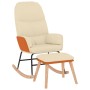 Schaukelstuhl mit Fußstütze aus cremeweißem Stoff von vidaXL, Schaukelstühle - Ref: Foro24-3097403, Preis: 151,84 €, Rabatt: %