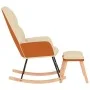 Rocking chair with footrest in cream white fabric by vidaXL, Rocking chairs - Ref: Foro24-3097403, Price: 149,54 €, Discount: %