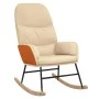 Rocking chair with footrest in cream white fabric by vidaXL, Rocking chairs - Ref: Foro24-3097403, Price: 149,54 €, Discount: %