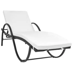 Garden lounger with black synthetic rattan cushion by vidaXL, Loungers - Ref: Foro24-42884, Price: 122,40 €, Discount: %
