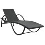 Garden lounger with black synthetic rattan cushion by vidaXL, Loungers - Ref: Foro24-42884, Price: 129,14 €, Discount: %