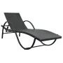 Garden lounger with black synthetic rattan cushion by vidaXL, Loungers - Ref: Foro24-42884, Price: 122,40 €, Discount: %