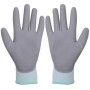 Guantes de trabajo de PU 24 pares blanco y gris talla 8/M