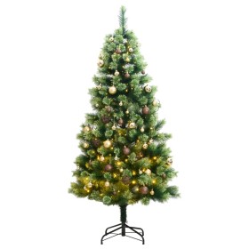 Árbol de Navidad artificial con bisagras 300 LED y bolas 210 cm