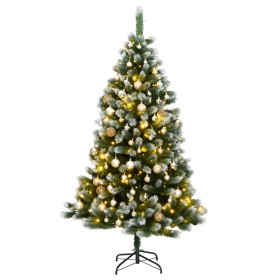 Árbol de Navidad artificial con bisagras 300 LED y bolas 180 cm