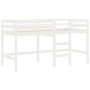 Cama alta de niños escalera madera maciza pino blanco 80x200 cm