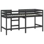 Children's high bed ladder solid black pine wood 90x200 cm by vidaXL, Beds and slatted bases - Ref: Foro24-835891, Price: 175...