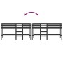 Cama alta de niños escalera madera maciza pino negra 90x200 cm