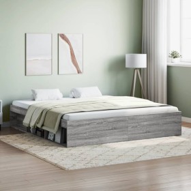 Sonomagrauer Bettrahmen 180x200 cm von vidaXL, Betten und Lattenroste - Ref: Foro24-3203885, Preis: 159,59 €, Rabatt: %