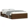 Estructura de cama marrón roble 120x190 cm de vidaXL, Camas y somieres - Ref: Foro24-3203900, Precio: 192,14 €, Descuento: %