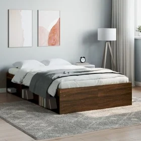 Brown oak bed frame 120x200 cm by vidaXL, Beds and slatted bases - Ref: Foro24-3203858, Price: 173,95 €, Discount: %