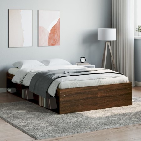 Brown oak bed frame 120x200 cm by vidaXL, Beds and slatted bases - Ref: Foro24-3203858, Price: 173,72 €, Discount: %