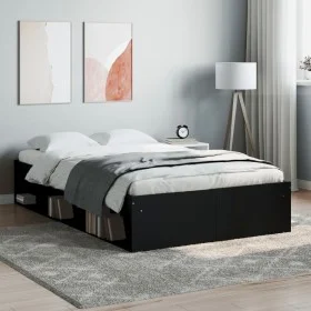 Black bed frame 120x200 cm by vidaXL, Beds and slatted bases - Ref: Foro24-3203853, Price: 174,53 €, Discount: %