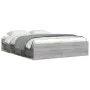 Gray Sonoma bed frame 140x200 cm by vidaXL, Beds and slatted bases - Ref: Foro24-3203864, Price: 142,66 €, Discount: %