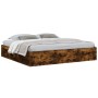 Smoked oak bed frame 200x200 cm by vidaXL, Beds and slatted bases - Ref: Foro24-3203891, Price: 183,25 €, Discount: %