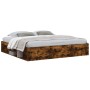 Smoked oak bed frame 200x200 cm by vidaXL, Beds and slatted bases - Ref: Foro24-3203891, Price: 183,25 €, Discount: %