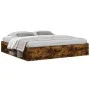 Smoked oak bed frame 200x200 cm by vidaXL, Beds and slatted bases - Ref: Foro24-3203891, Price: 181,97 €, Discount: %
