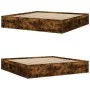 Smoked oak bed frame 200x200 cm by vidaXL, Beds and slatted bases - Ref: Foro24-3203891, Price: 181,97 €, Discount: %